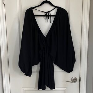 SHEIN Black V-Neck Blouse